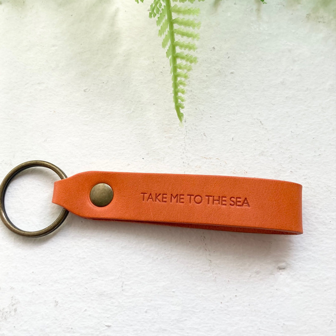 Leather 'Take me to the Sea' Keyring