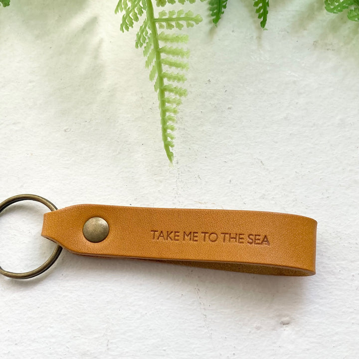 Leather 'Take me to the Sea' Keyring
