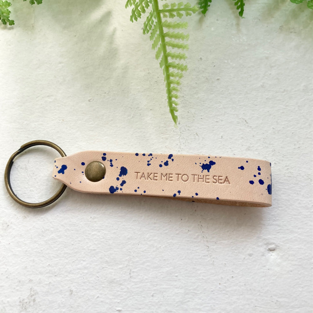 Leather 'Take me to the Sea' Keyring