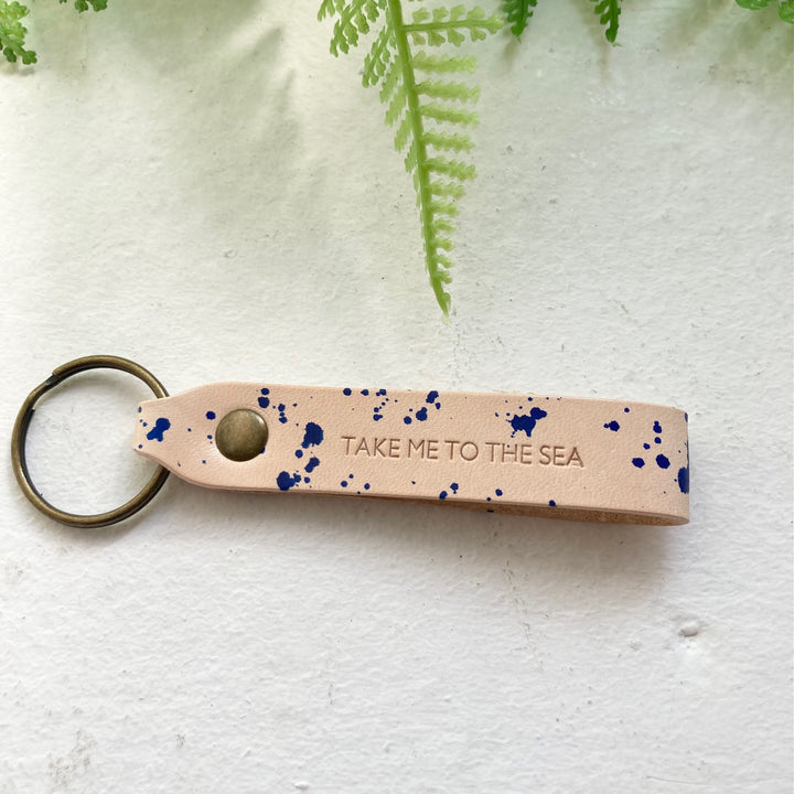 Leather 'Take me to the Sea' Keyring