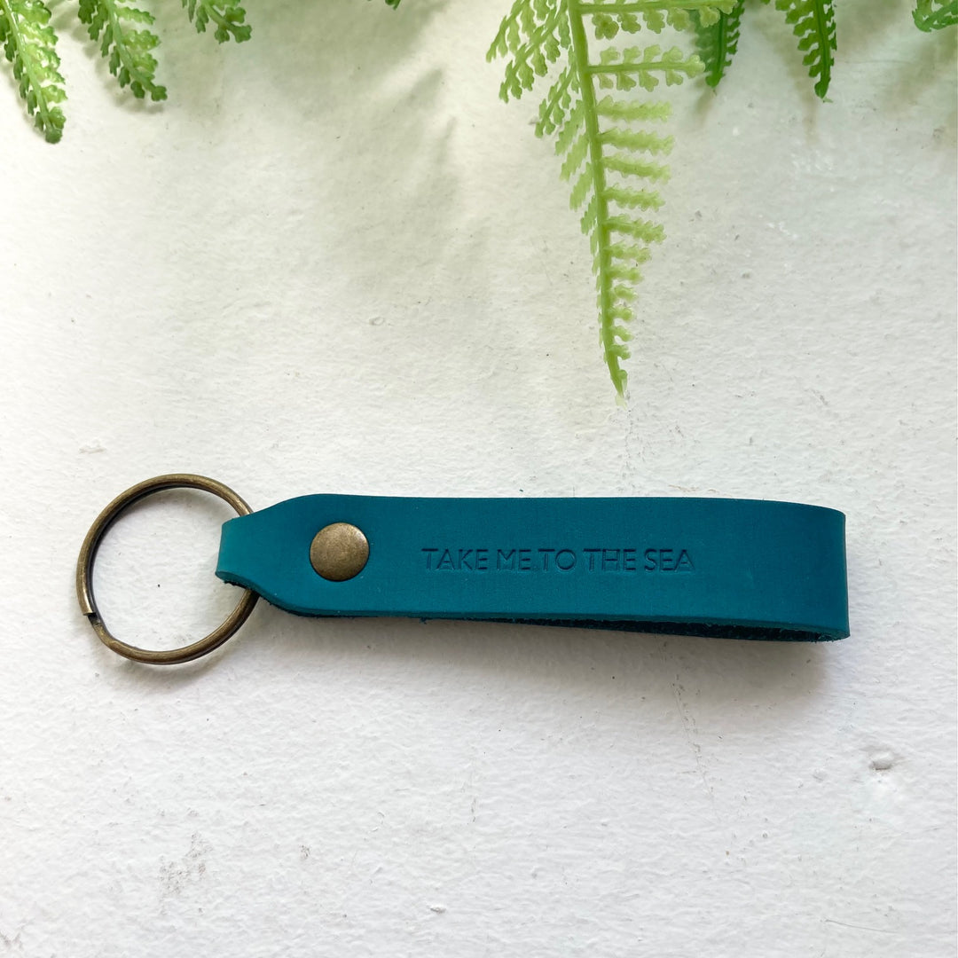 Leather 'Take me to the Sea' Keyring