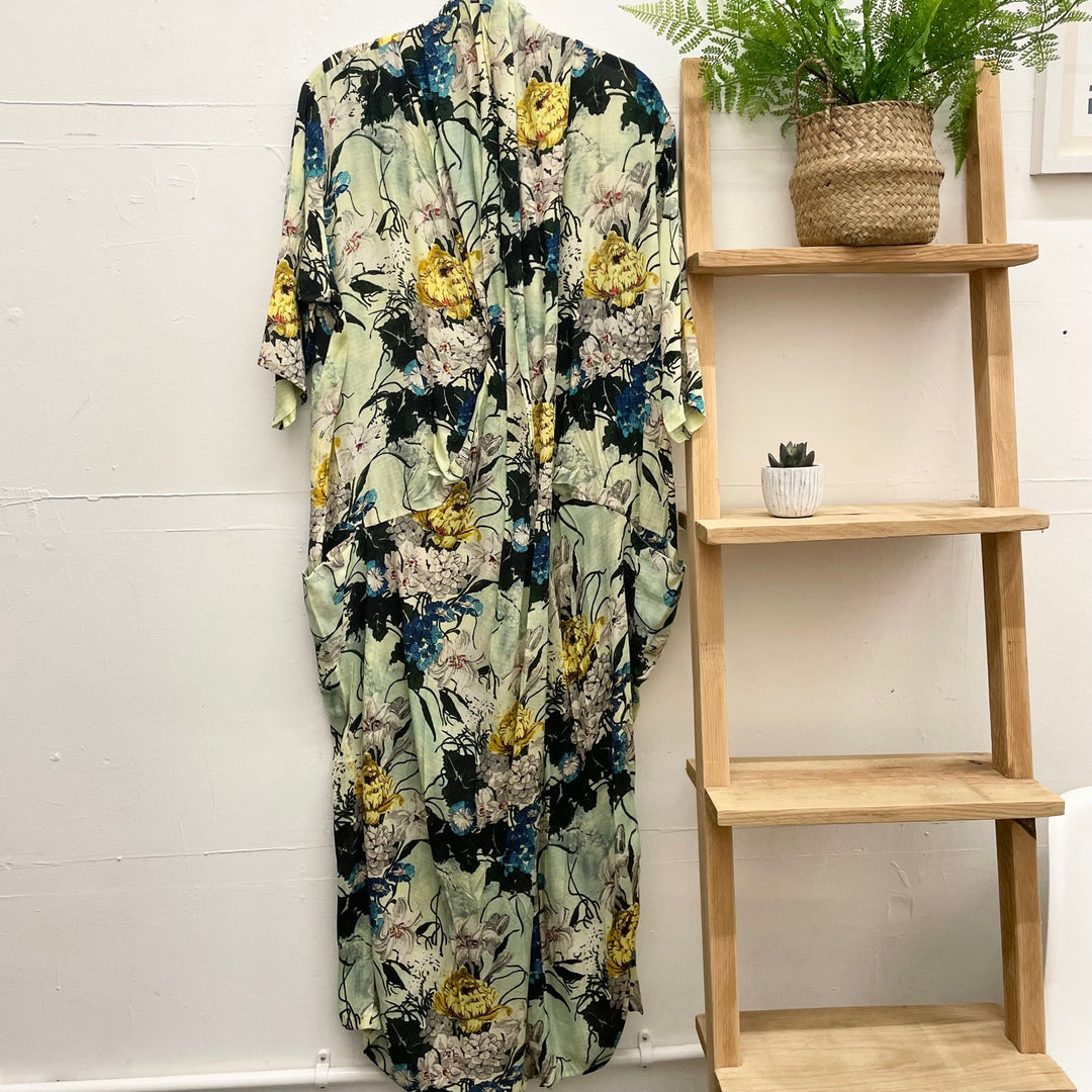 Crepe Rachel Dress Winter Lily - Verdigris