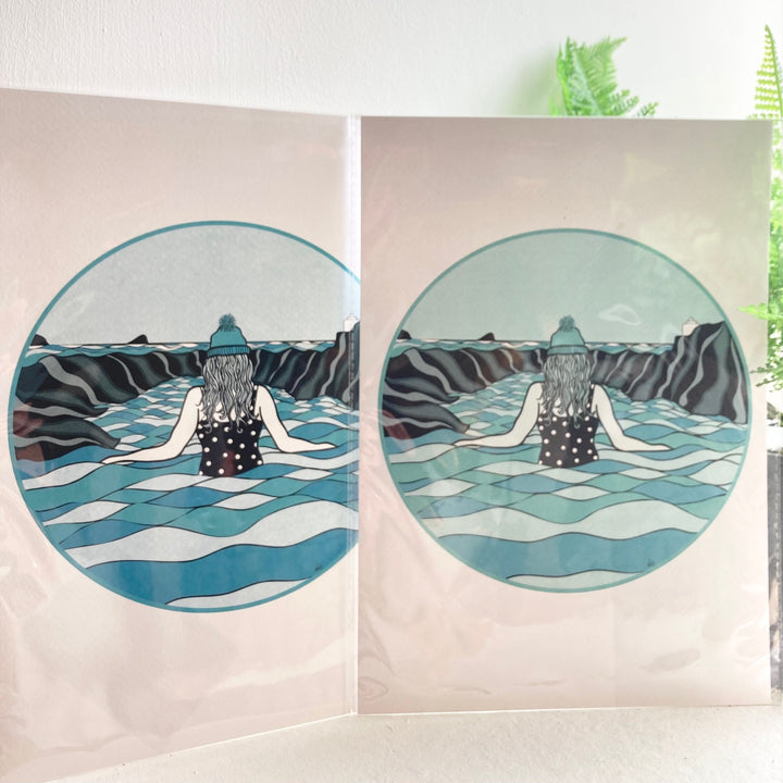 Wild Sea Swimmer A4 Print