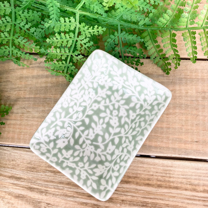 Floral Vines Ceramic Trinket Dish