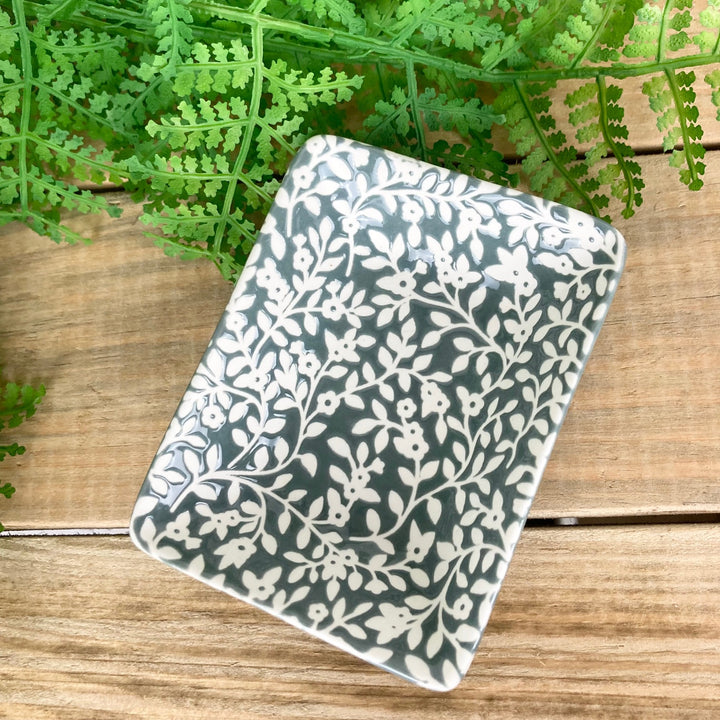 Floral Vines Ceramic Trinket Dish