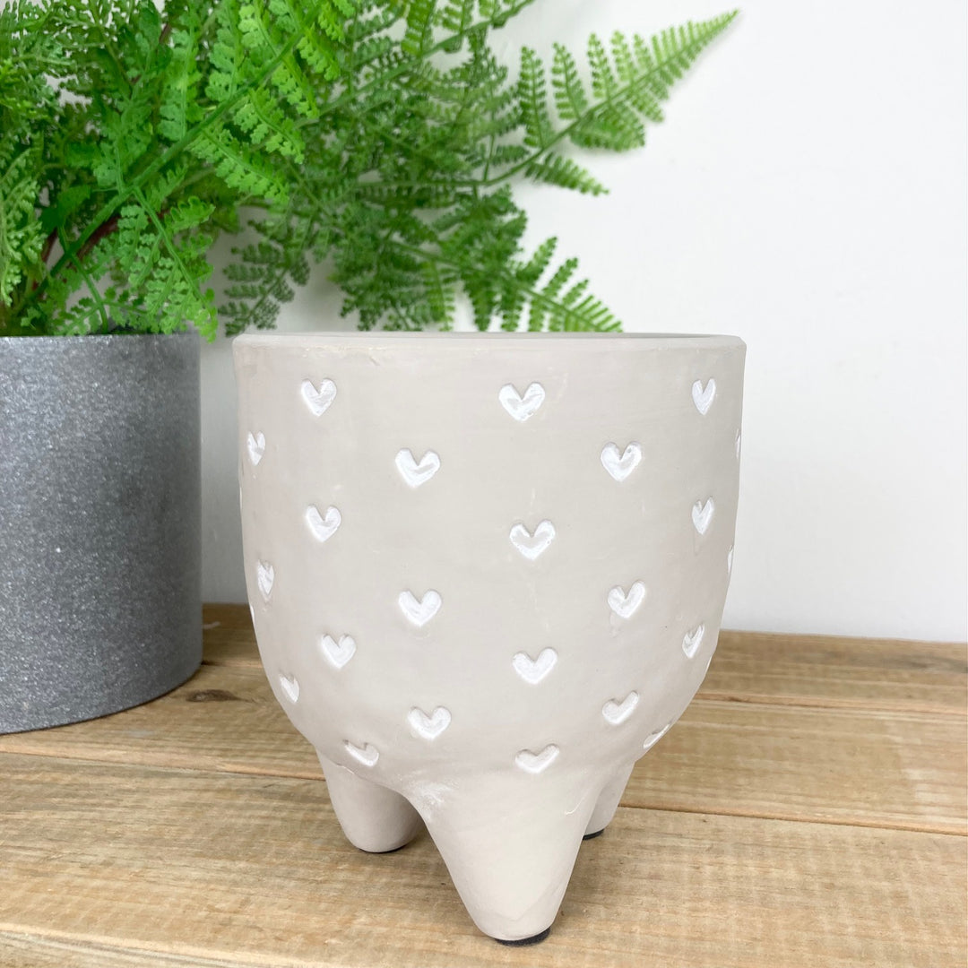 Heart Footed Painted Pot - Small