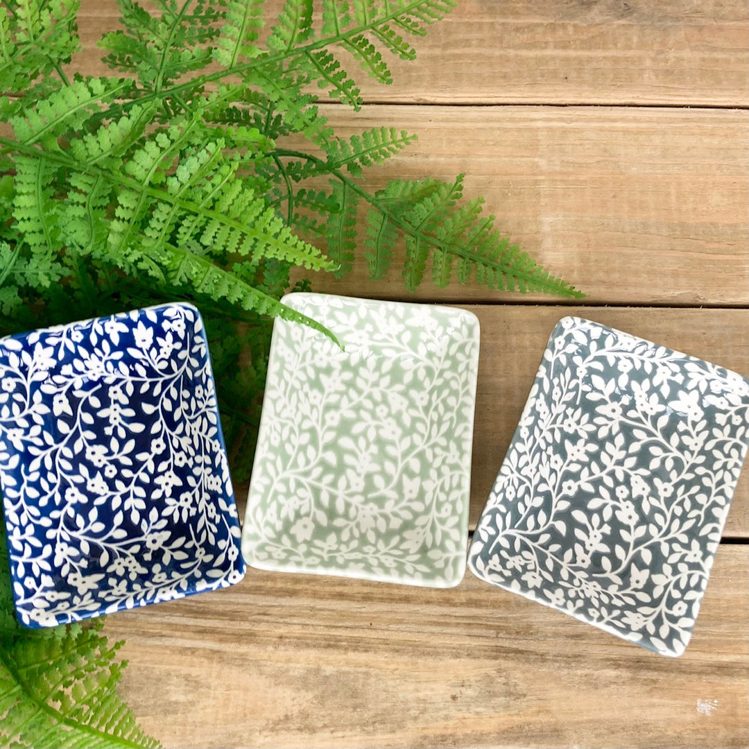 Floral Vines Ceramic Trinket Dish
