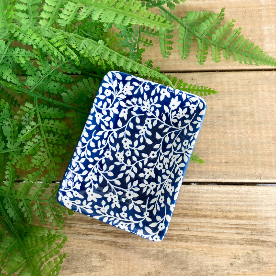 Floral Vines Ceramic Trinket Dish