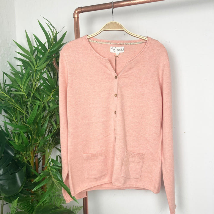 Notch Neck Fitted Cardigan