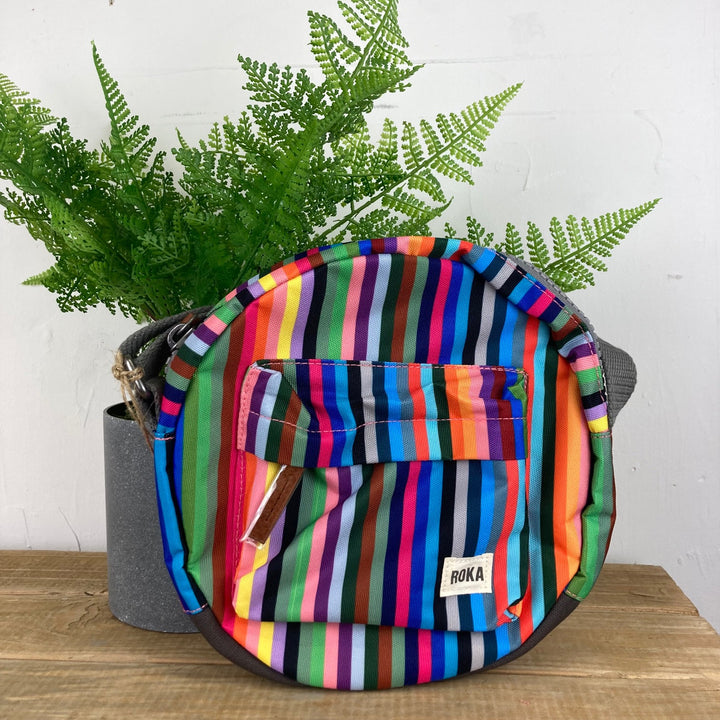 Paddington B Small Cross Body Sustainable Canvas Multi Stripe
