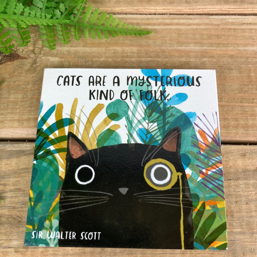 Mysterious Folk Cat Coaster
