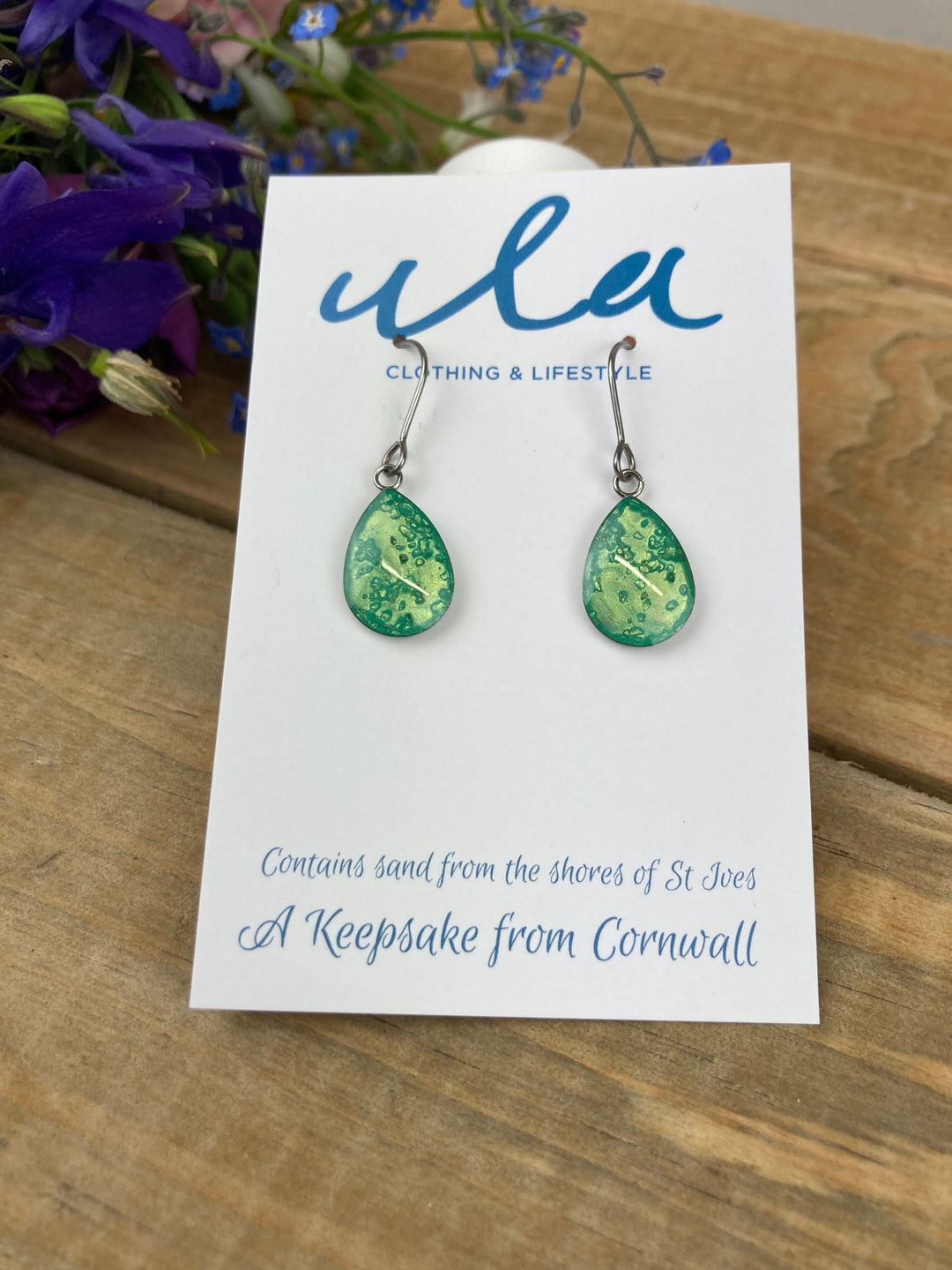 Cornish Keepsake Short Wire Teardrop Earrings