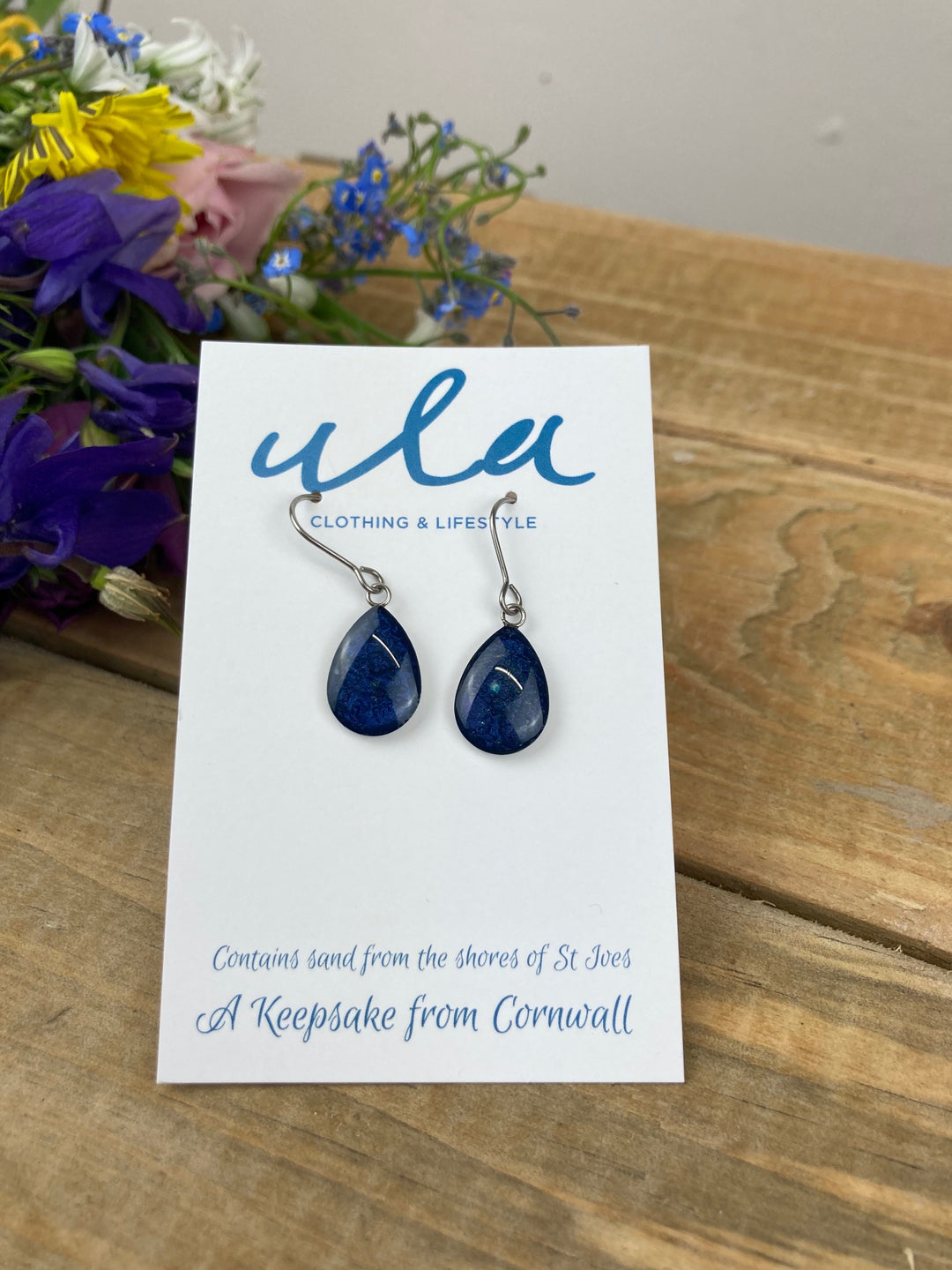 Cornish Keepsake Short Wire Teardrop Earrings