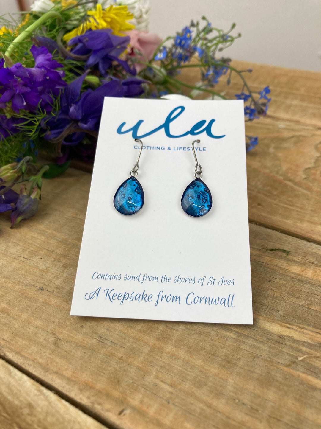 Cornish Keepsake Short Wire Teardrop Earrings