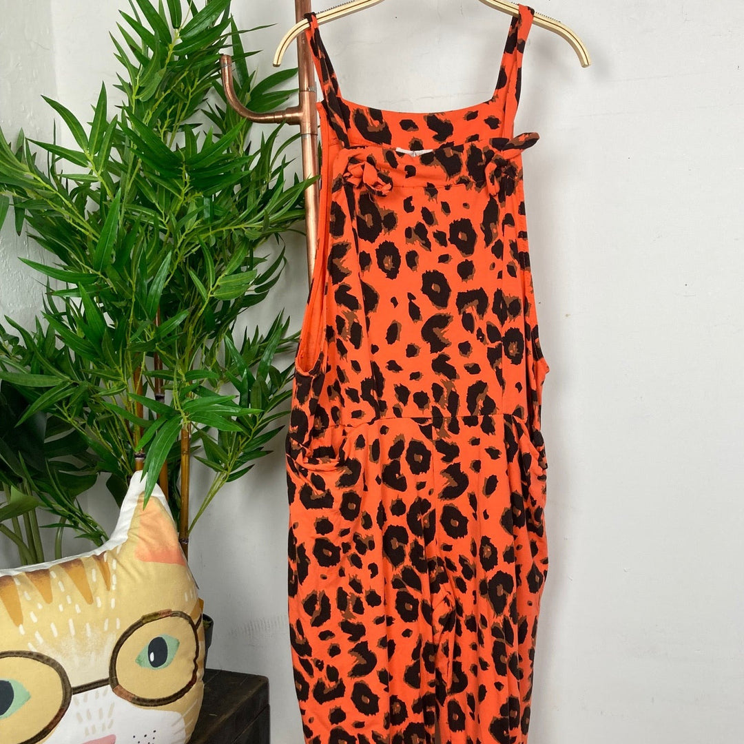Leopard Print Jersey Dungarees