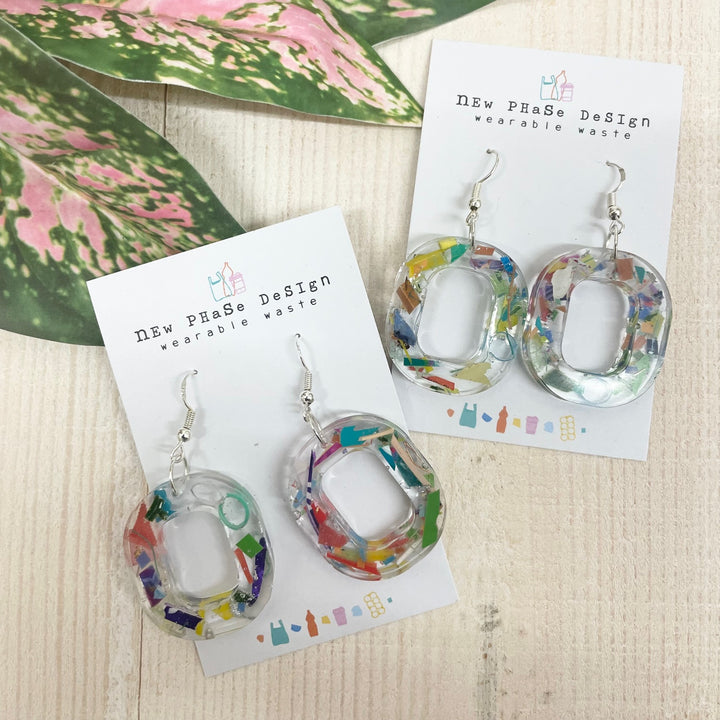 Open Circle Resin Dangle Earrings