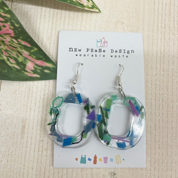 Open Circle Resin Dangle Earrings