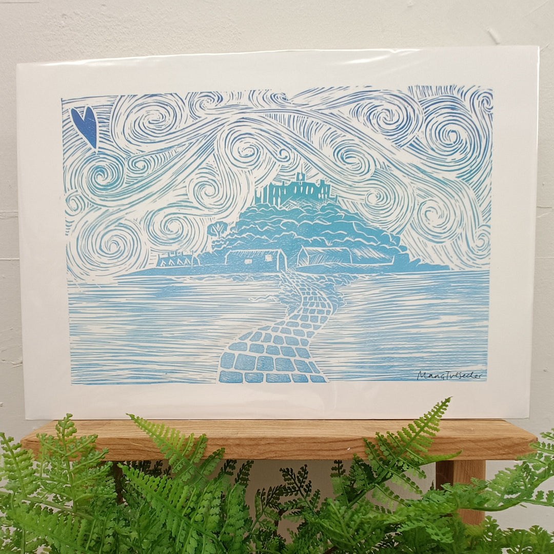 St Michael's Mount Lino Print