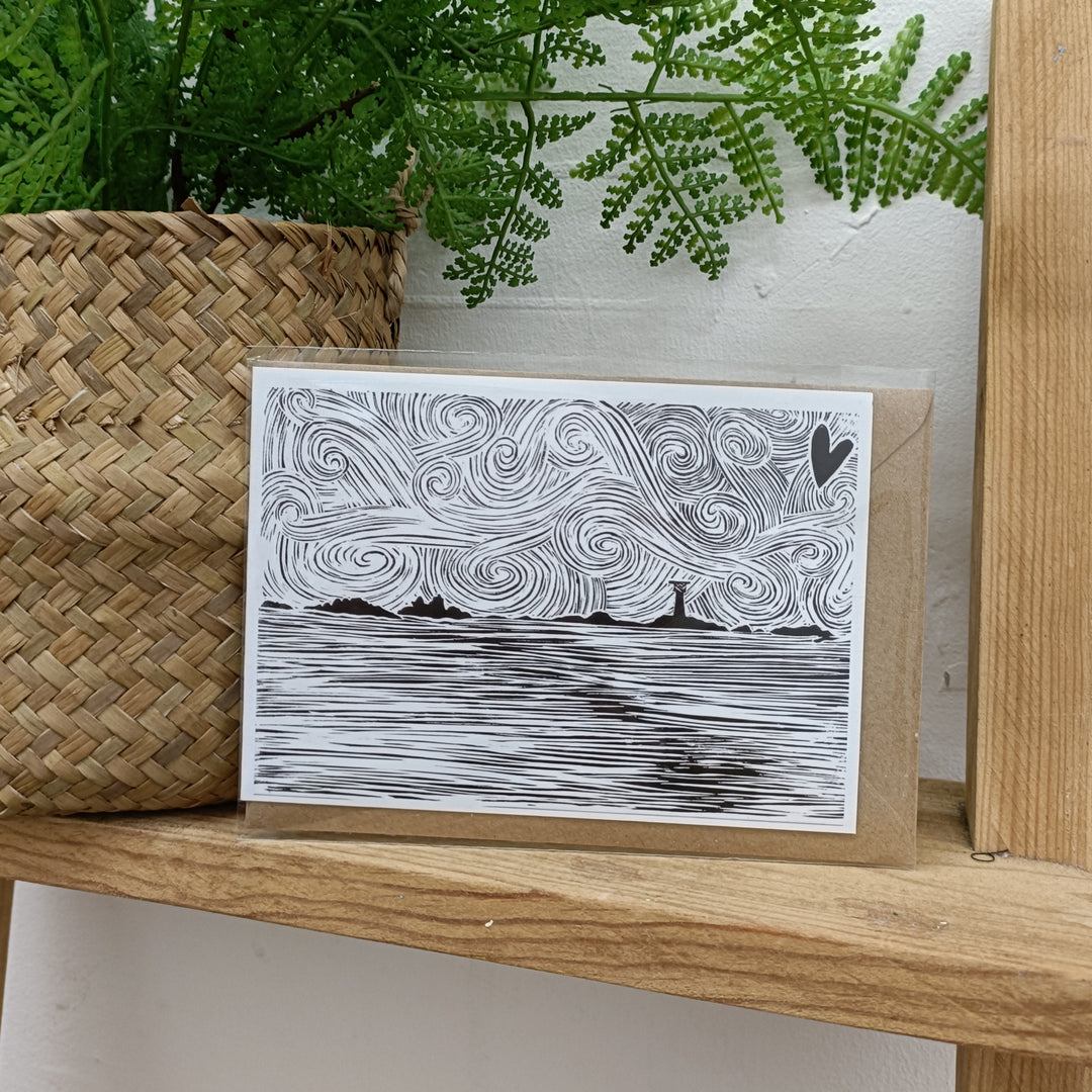 Longship Lino Print Card