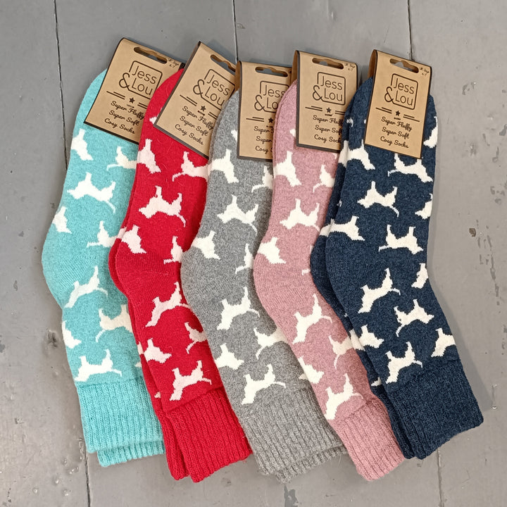 Dashing Dogs Ribbed Socks