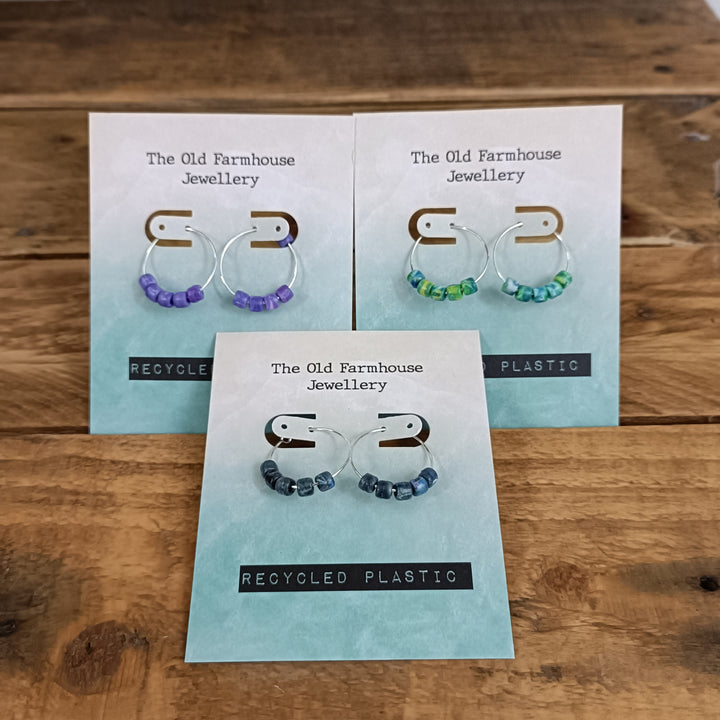 Recycled Plastic Hoop Earrings
