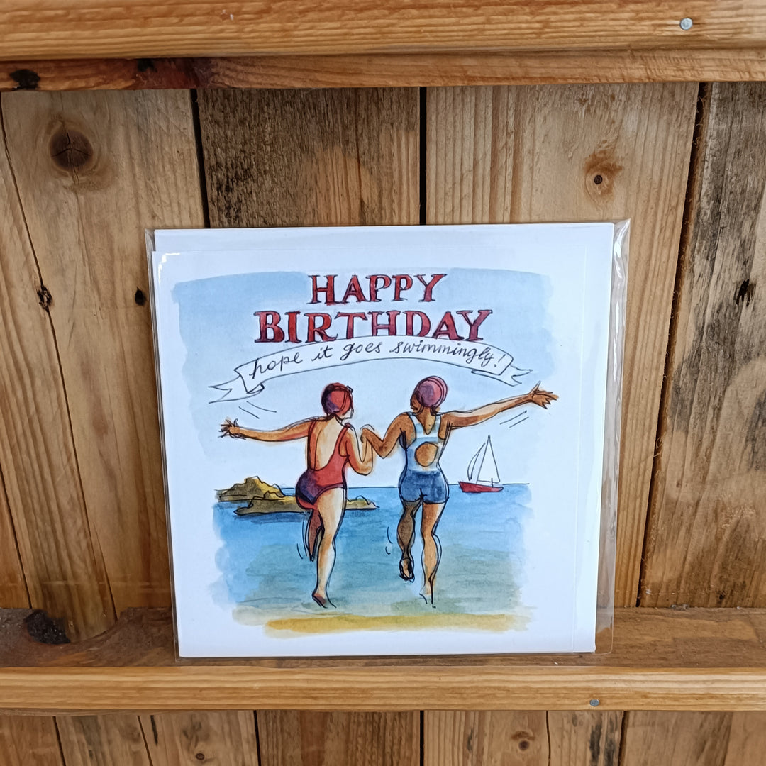 Birthday Swimmers Card
