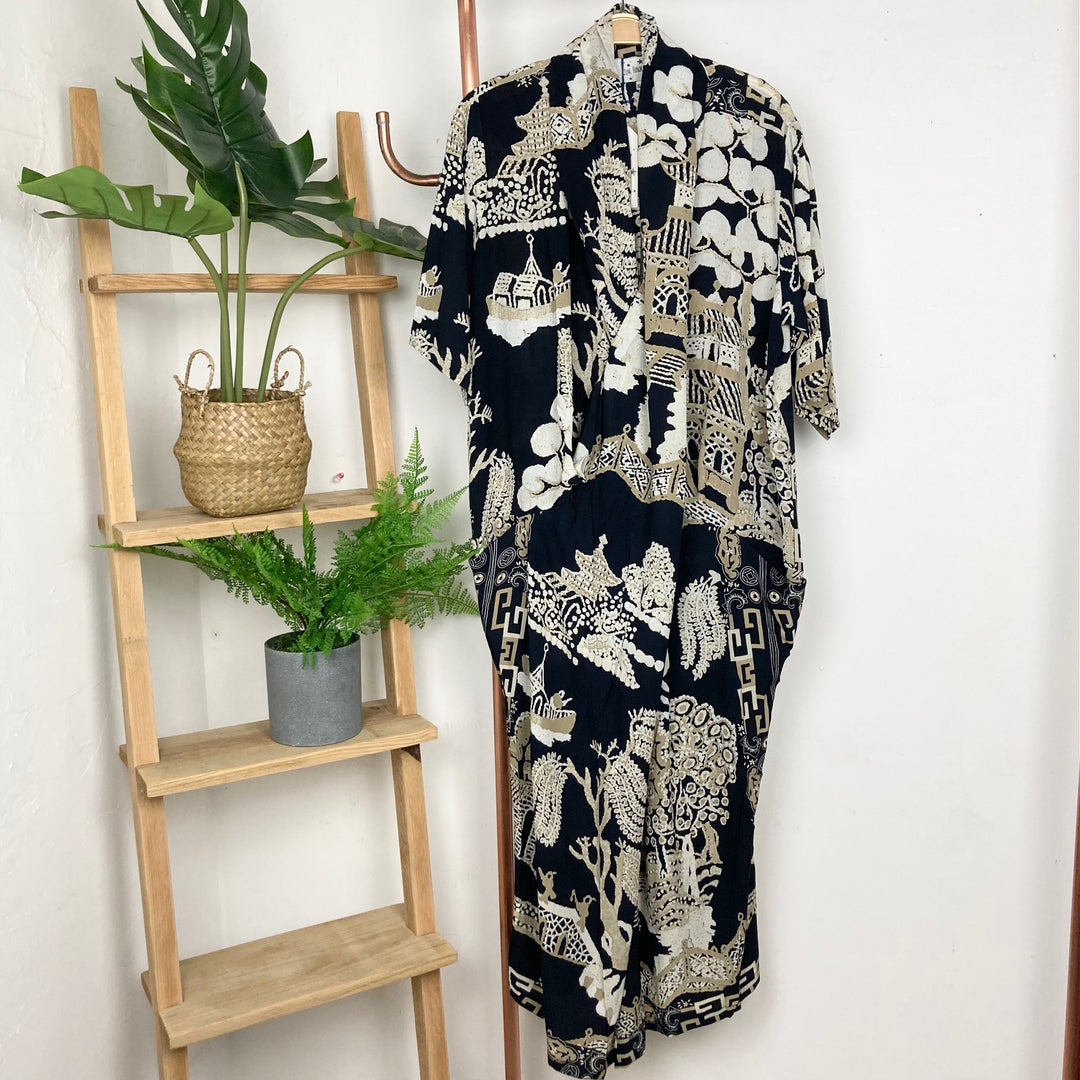 Crepe Rachel Dress Giant Willow Black