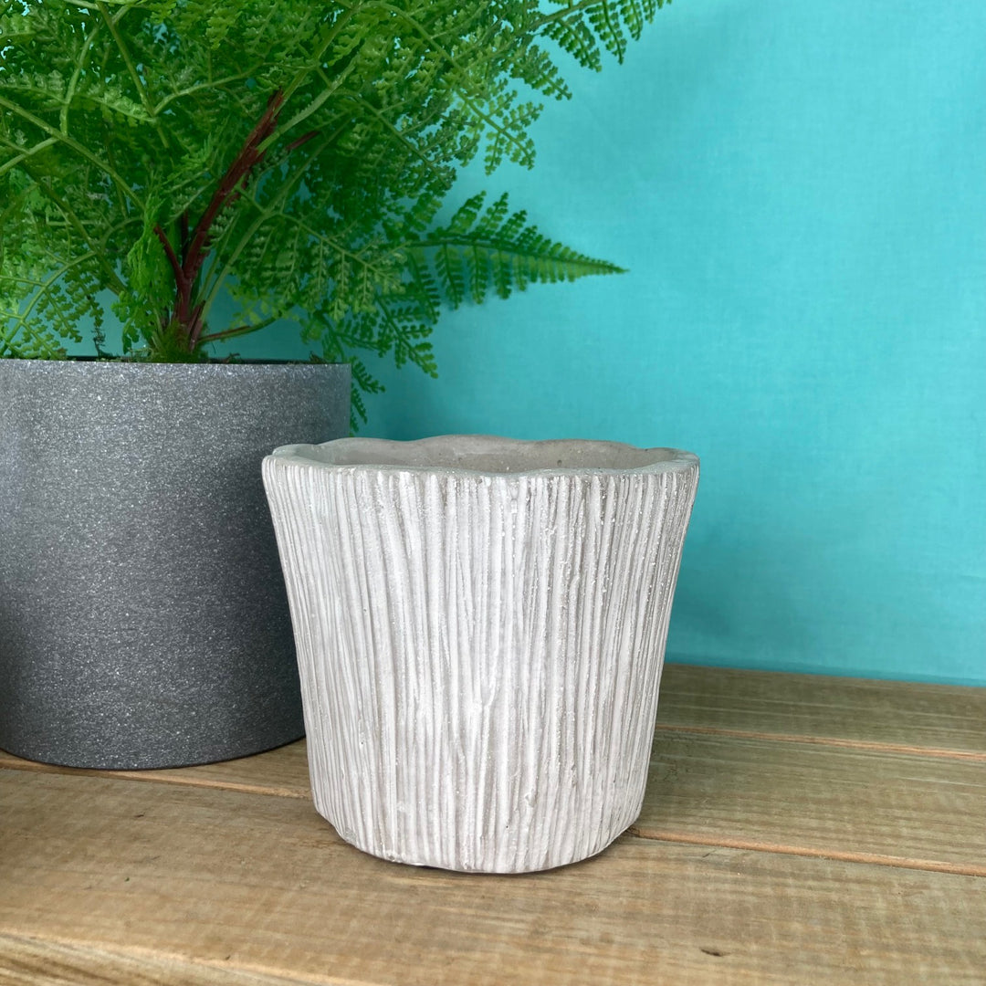 Wood Stone Effect Pot Cover - Small