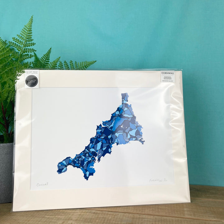 Cornwall Map Print - A4