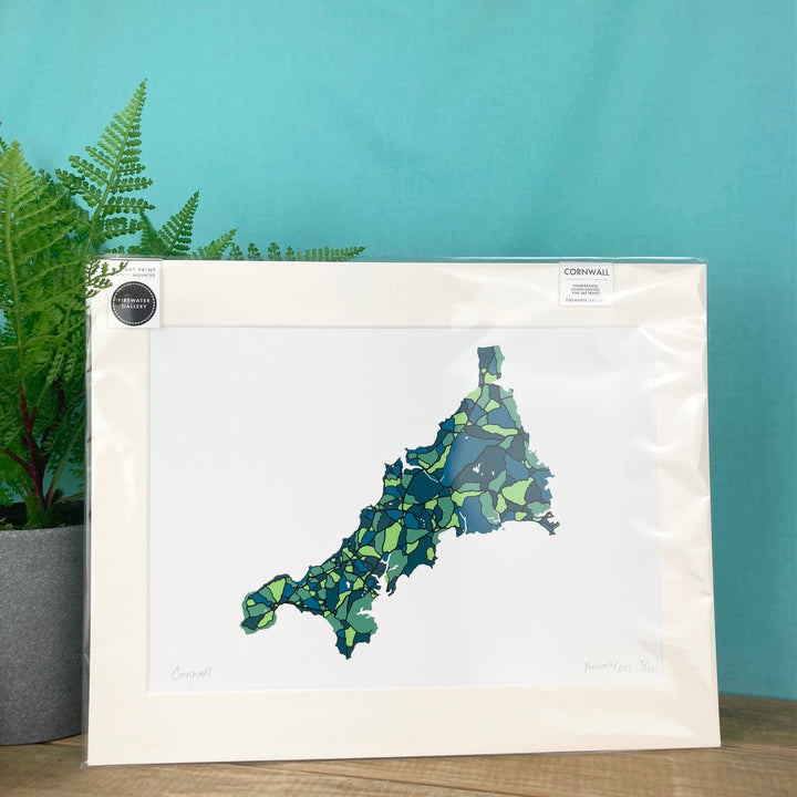 Cornwall Map Print - A4