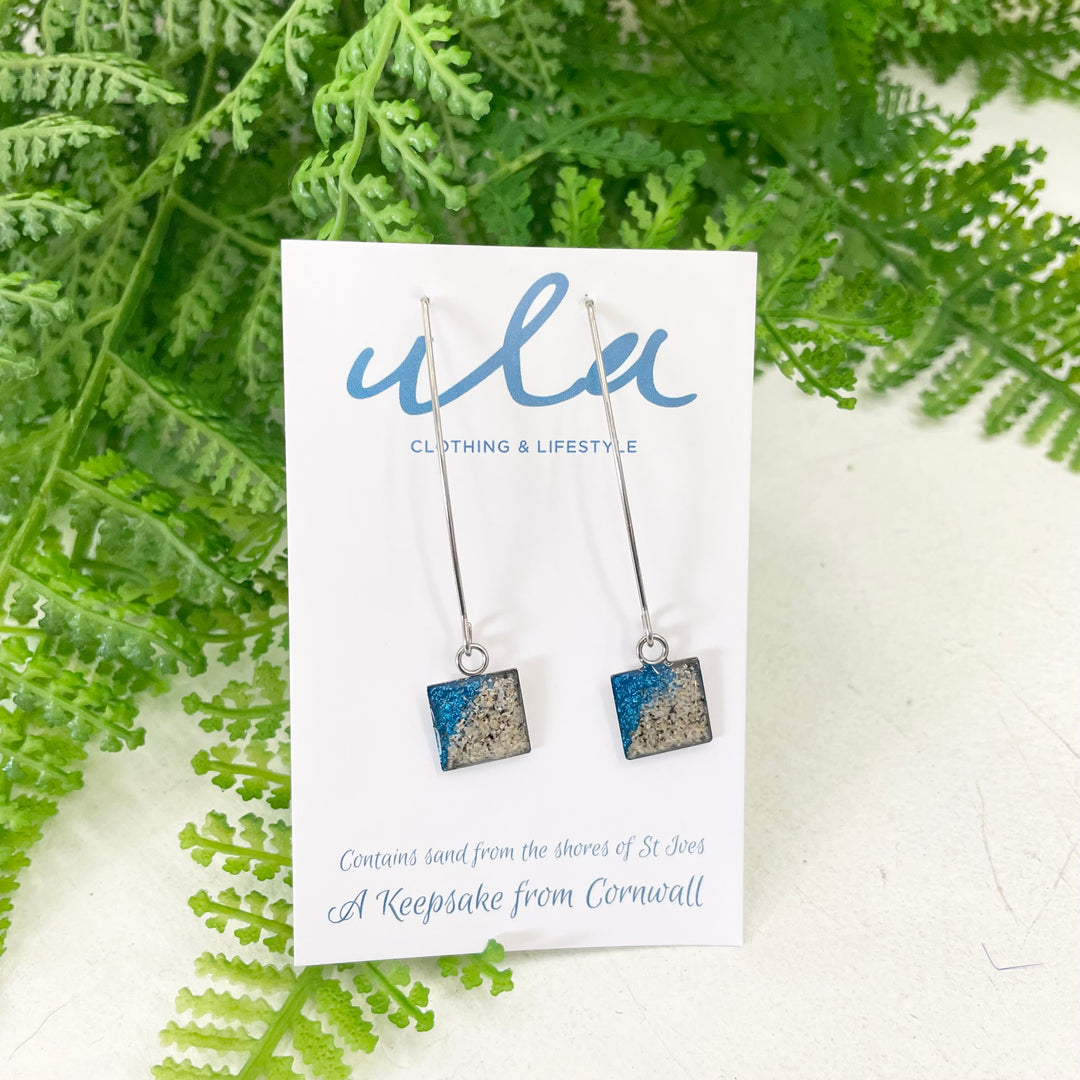Cornish Shoreline Square Long Earrings
