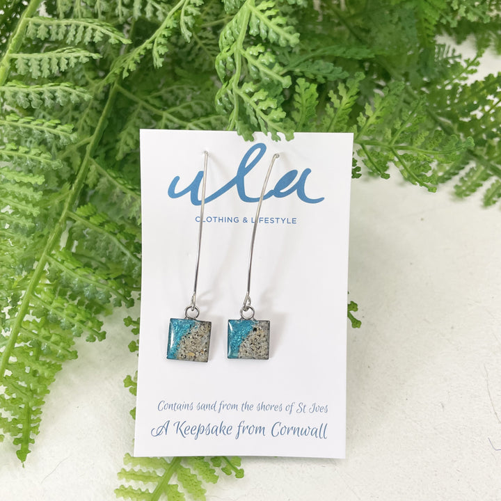 Cornish Shoreline Square Long Earrings