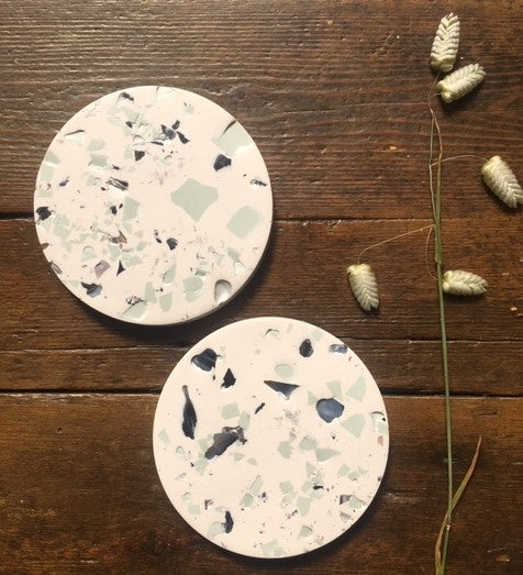 Terrazzo Mussel Circle Coaster