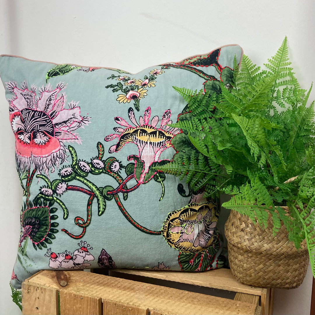 Eccentric Blooms Cotton Cushion Cover