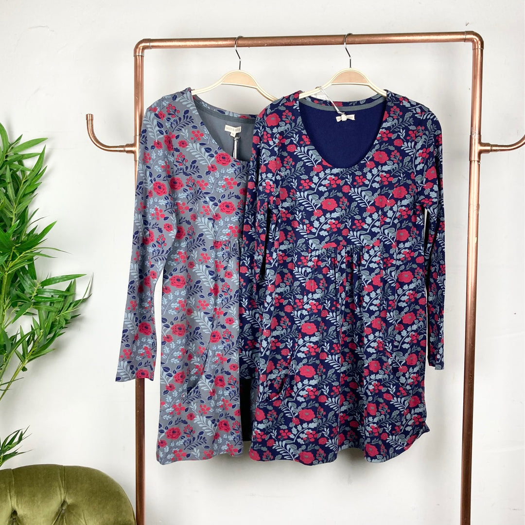 Francoise Tunic Flower Print - Navy