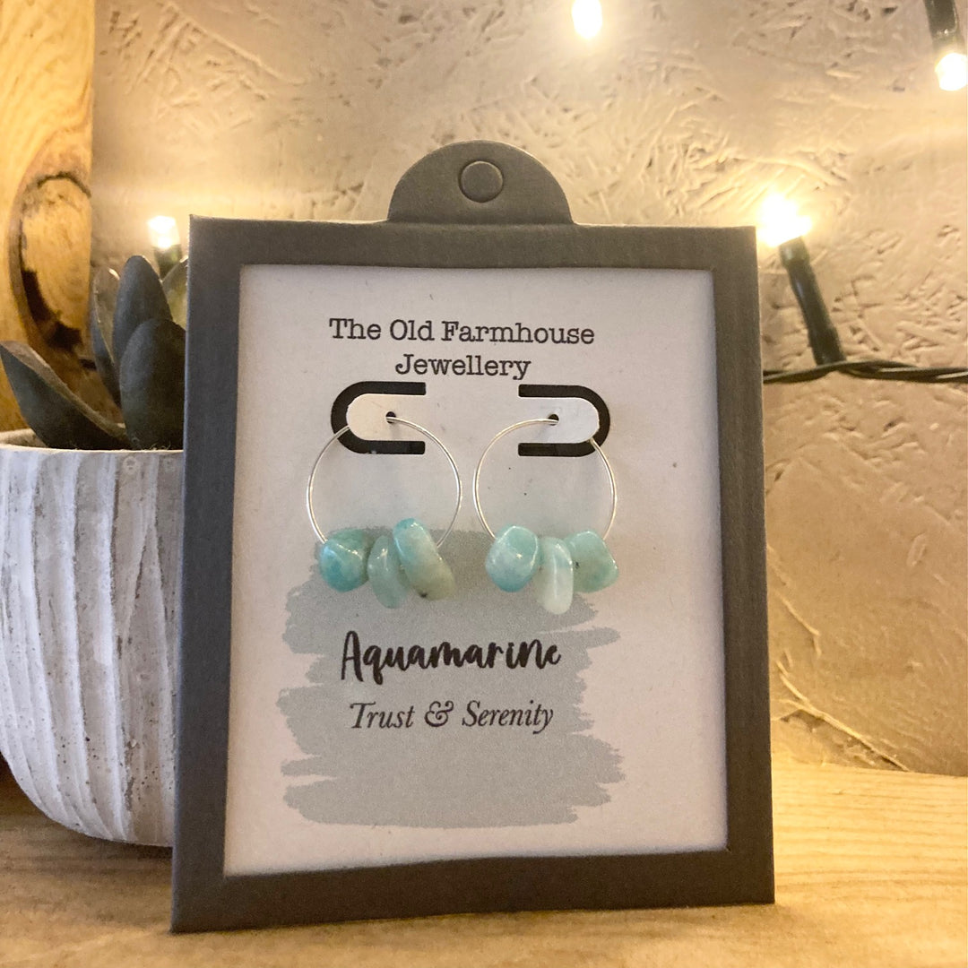 Silver & Gemstone Hoops