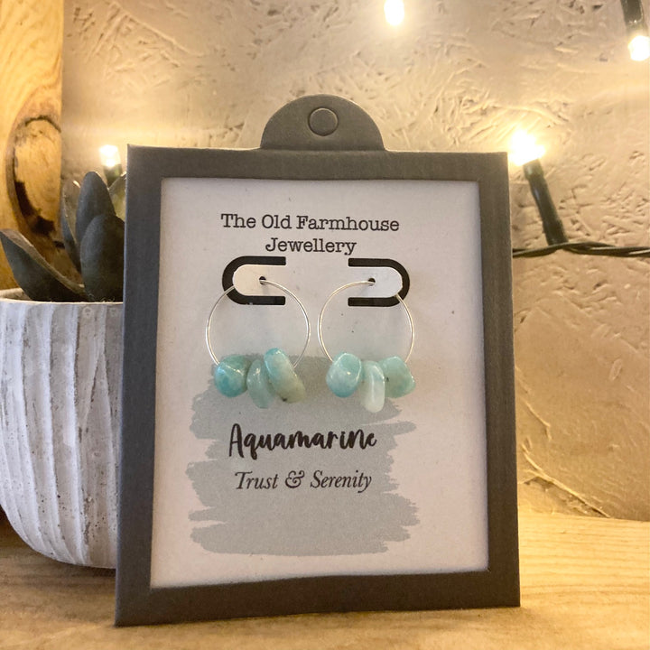 Silver & Gemstone Hoops