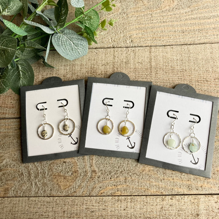 Semi Precious Nugget Earrings