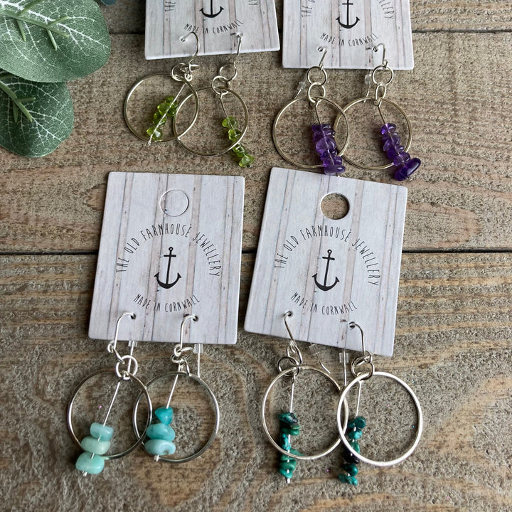 Dangley Semi Precious Hoops