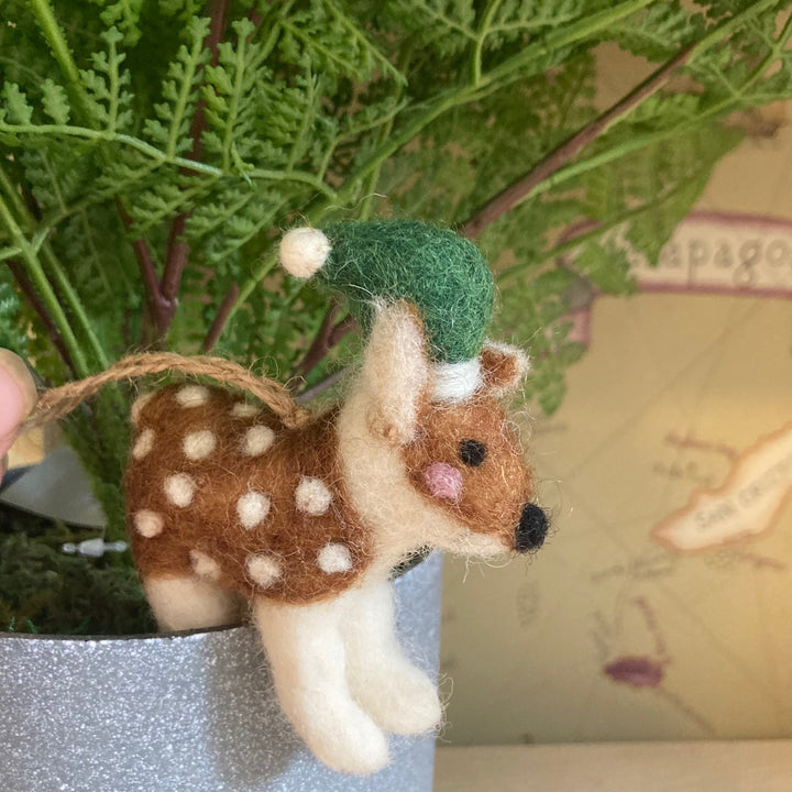 Festive Deer Felt Decoration