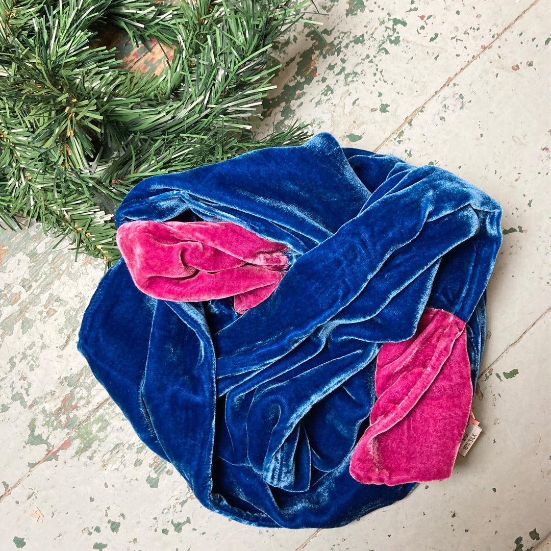 Contrast Velvet Scarf
