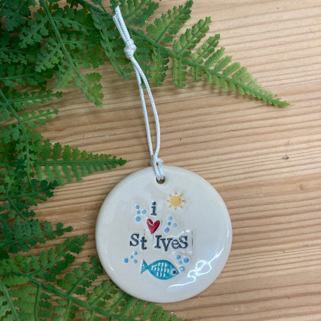 Ceramic Small Love St Ives Hanging Dec
