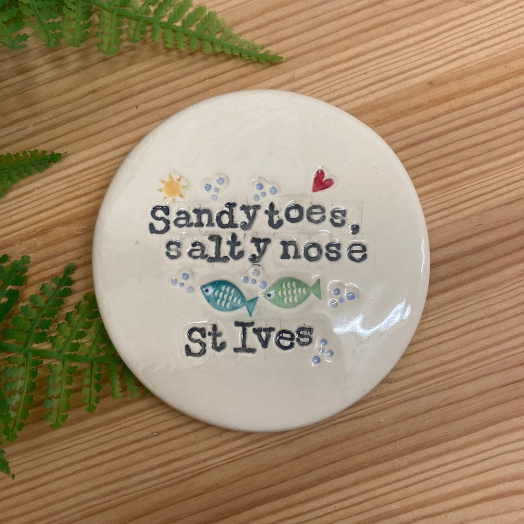 Ceramic St Ives Sandy Toes Coaster