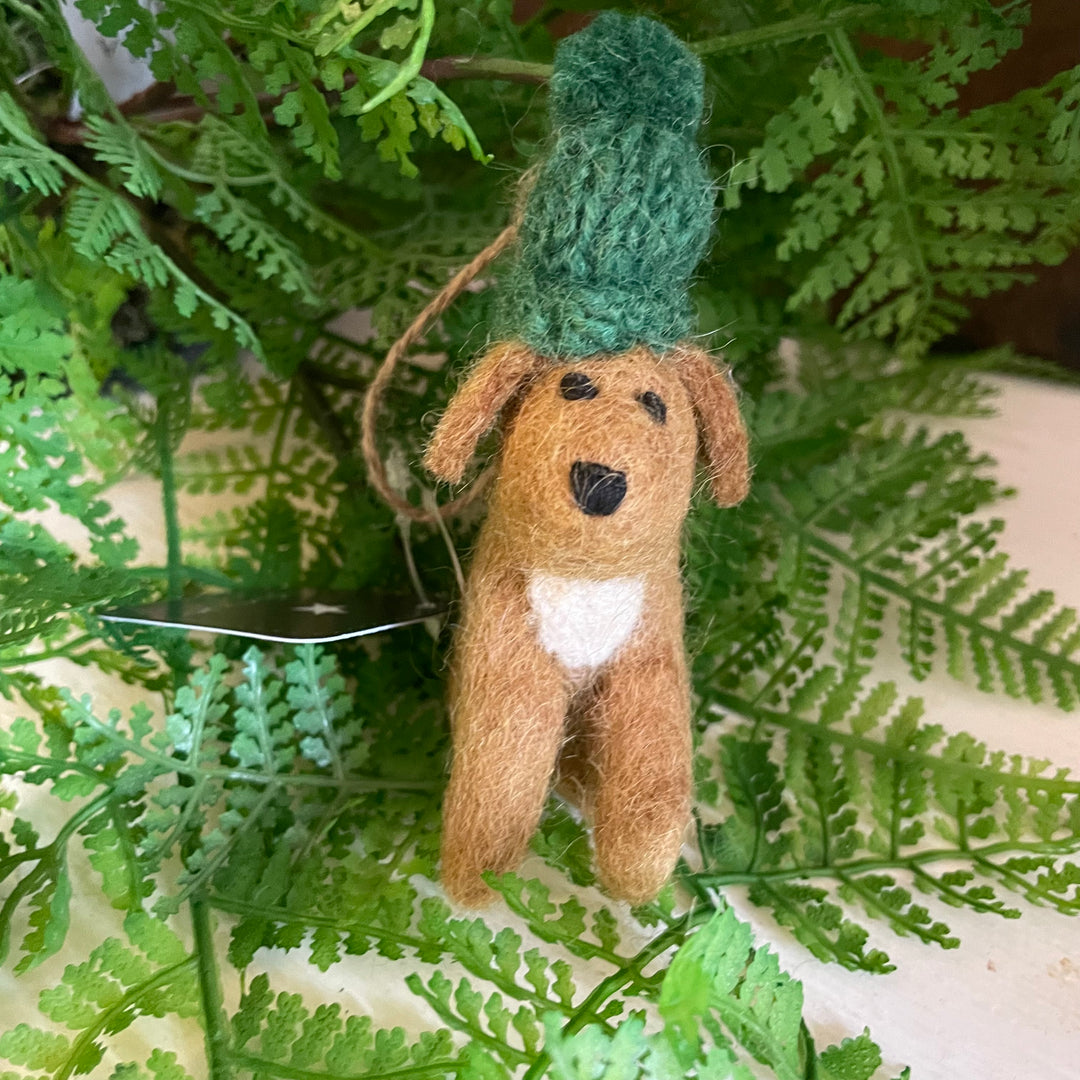 Single Felt Dog Decoration
