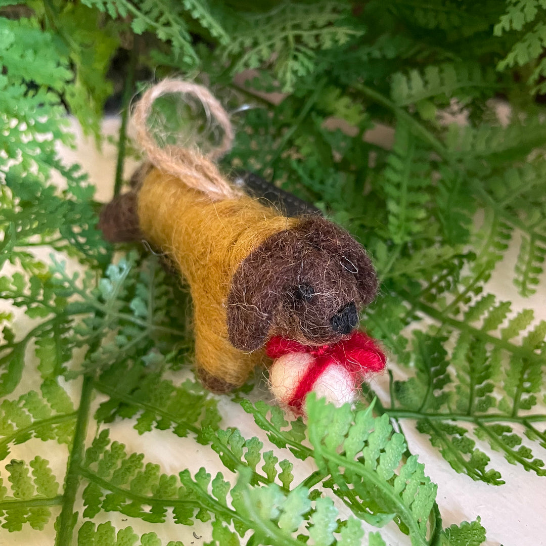 Single Felt Dog Decoration