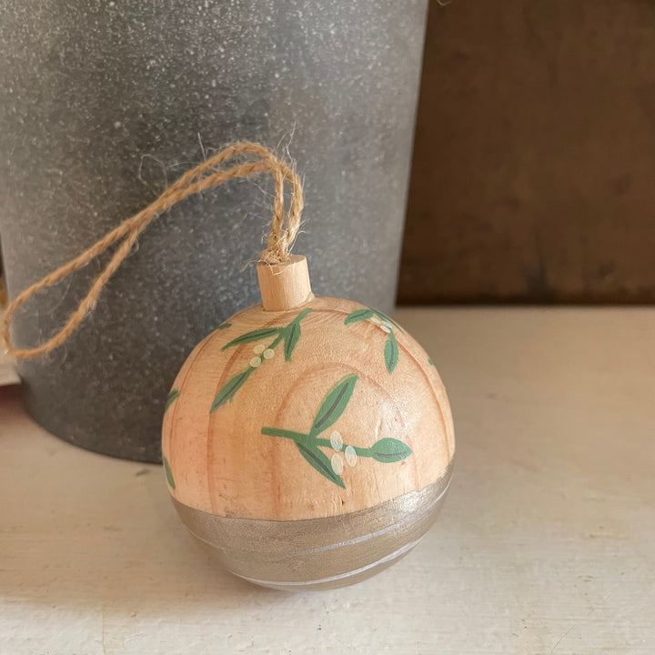 Mistletoe Wooden Bauble