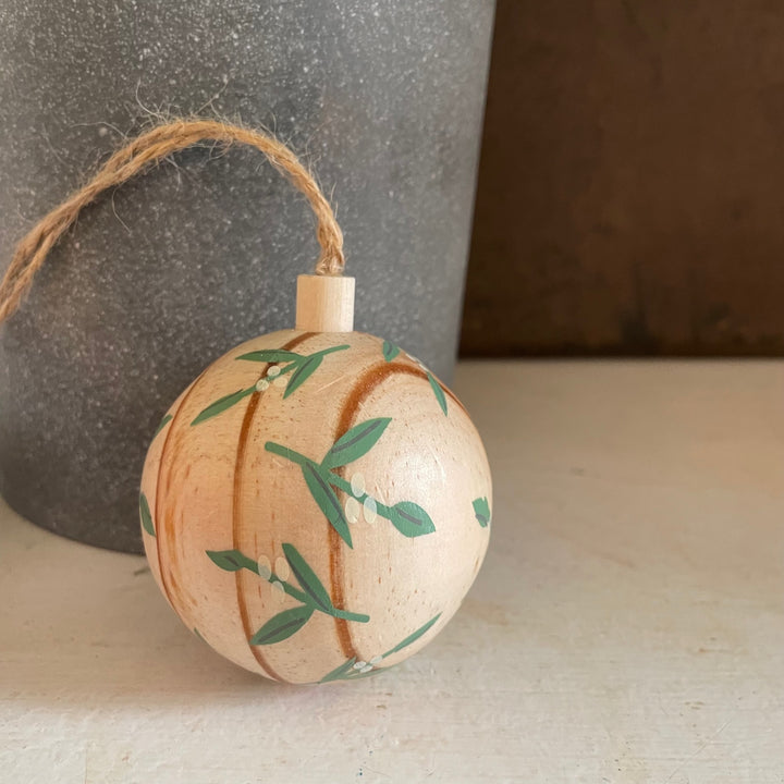Mistletoe Wooden Bauble
