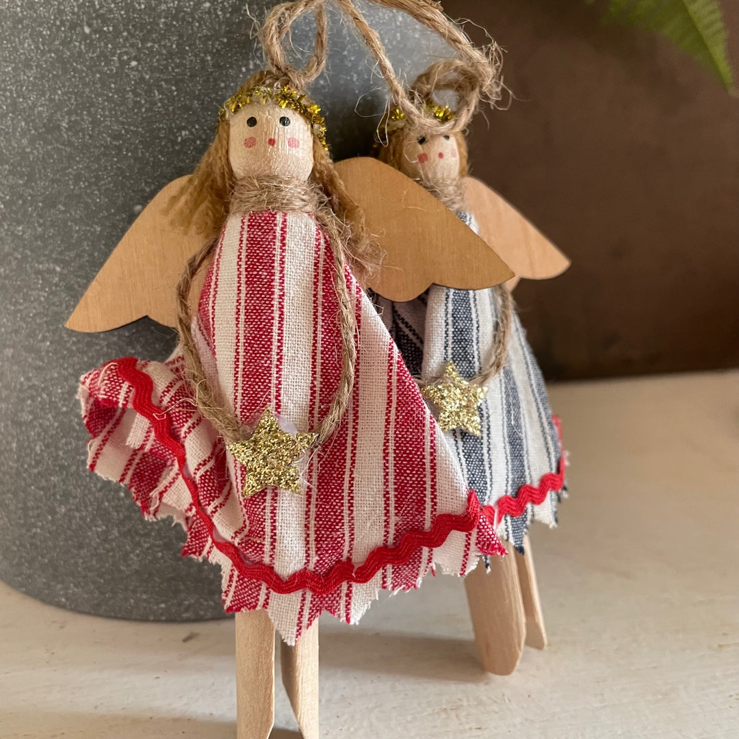Peg Angels in Striped Dresses