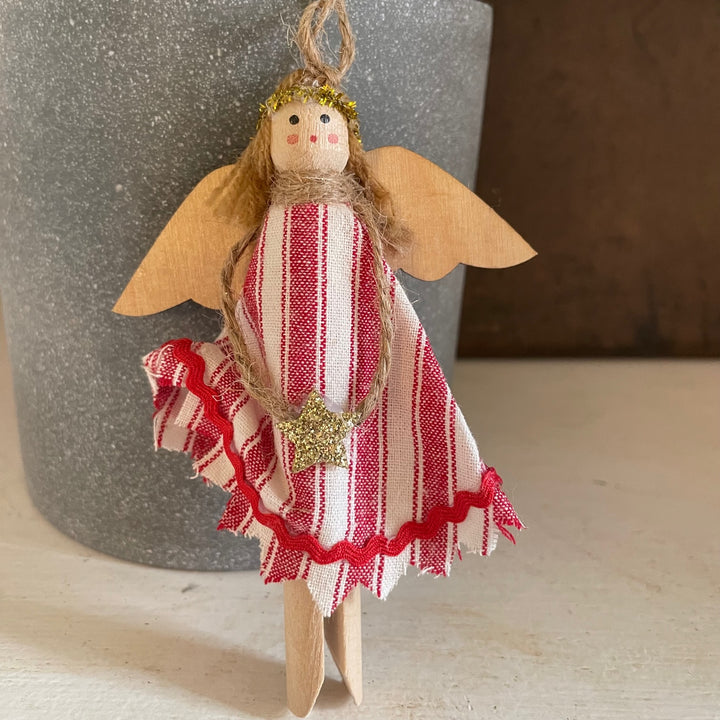 Peg Angels in Striped Dresses