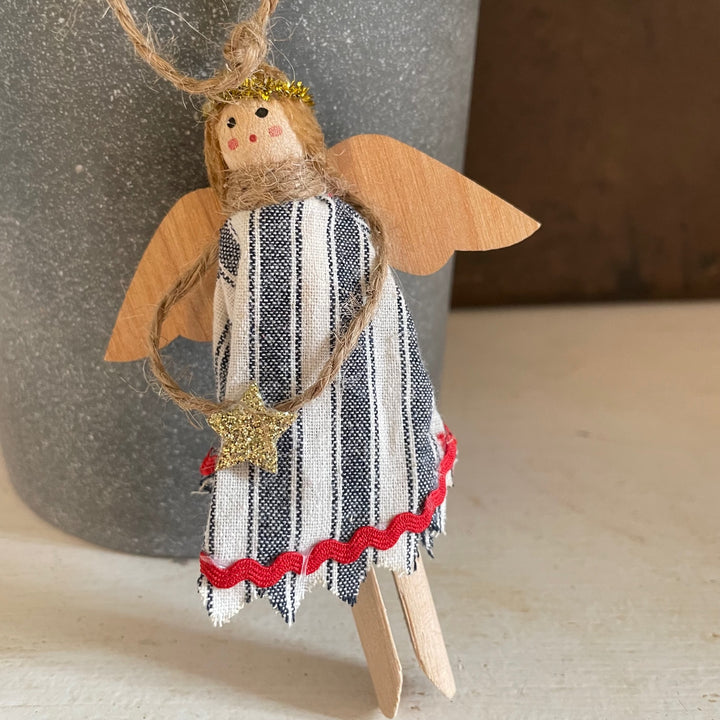Peg Angels in Striped Dresses